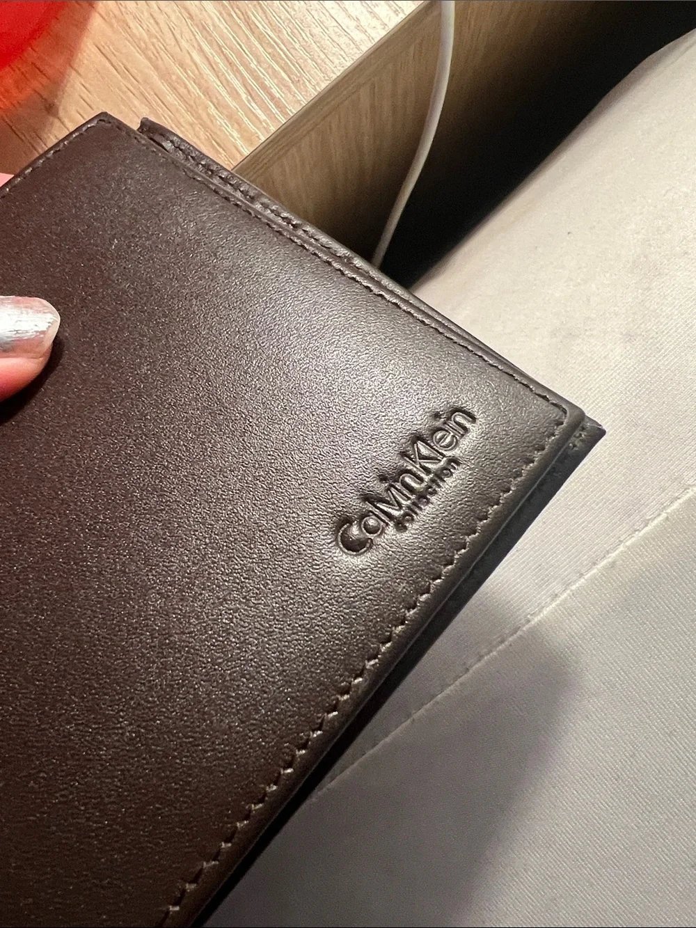 Calvin Klein Dark Brown Leather Bi-Fold Wallet